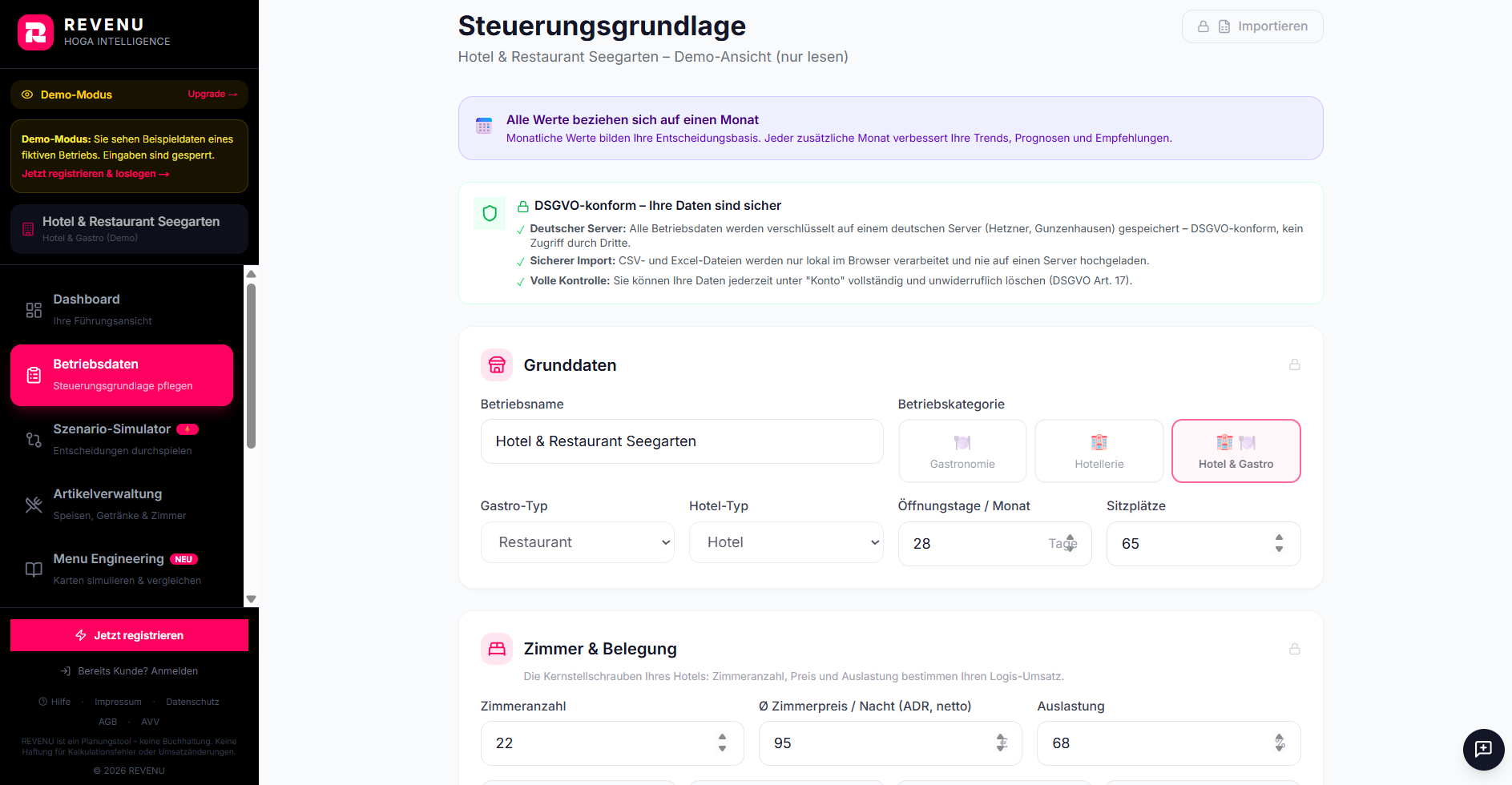 REVENU Betriebsdaten-Erfassung